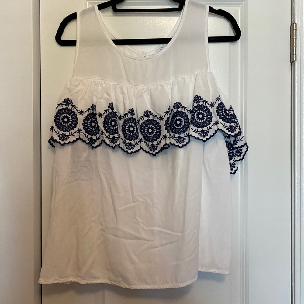 Cold Shoulder Embroidered Top in size XL